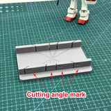 Gray 3D-printed multi-angle cutting jig with 30 60 90 45 degree marks