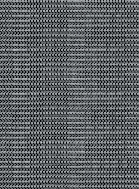 Dark gray metallic chain roof simulating stickers with scale pattern