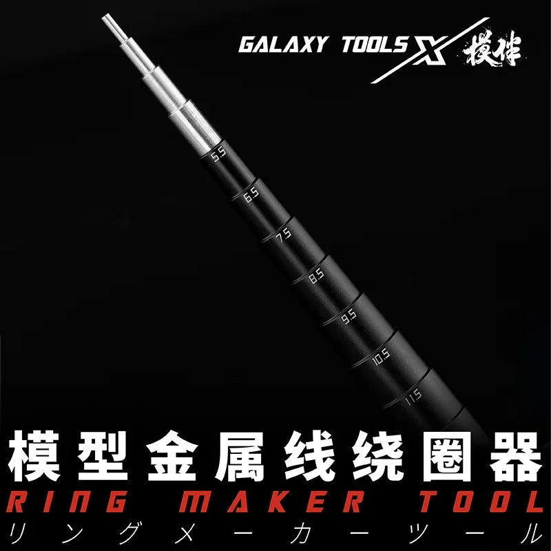 Galaxy tool stepped mandrel with sleek black silver design and markings