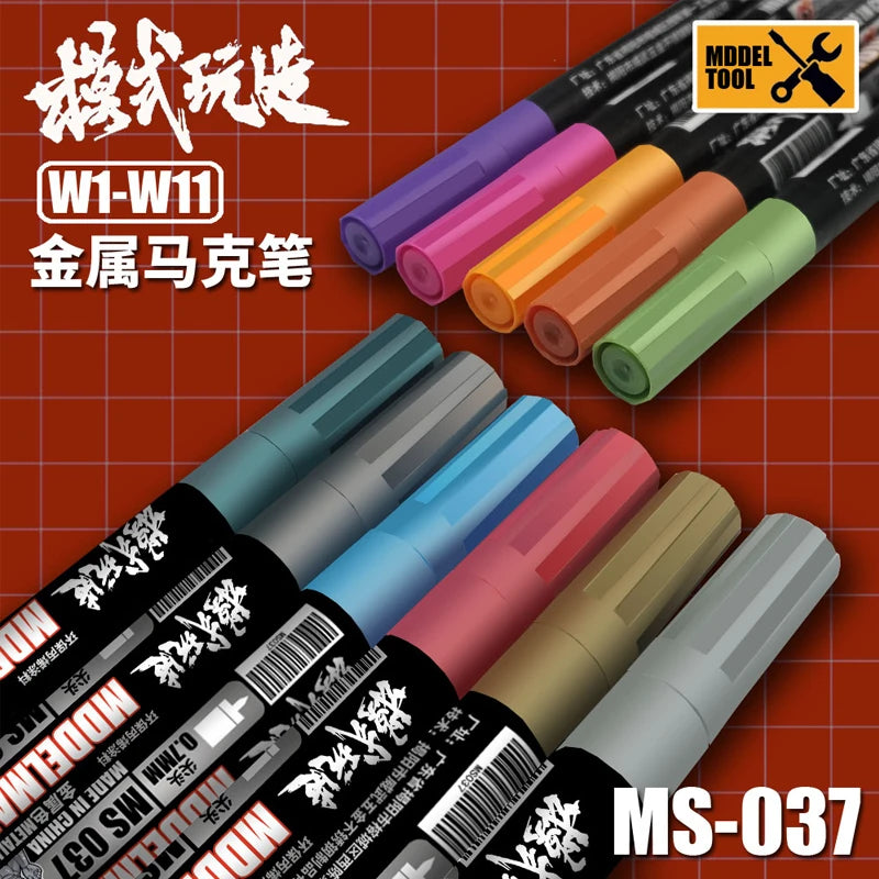 11 Metallic Farben Acrylstifte Set