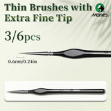 Black-handled extra fine 5/0 brush with fine tip