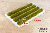 9mm static grass strips, green 7-9mm tall 100mm wide in clear tray
