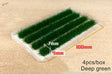 9mm static grass strips with 7mm and 9mm deep green tufts in clear tray
