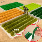 9mm static grass strips in green and orange shades for dioramas