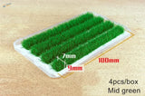 9mm static grass strips, green 100mm long in clear tray