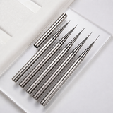 Set of 5 ultra-fine liner brushes with slim metal handles and needle-fine tips, 6mm to 18mm