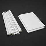 48pcs styrene round and square rods in white plastic varying in diameter for scale modeling projects