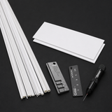 Black metal tool with textured grip and fine needle tip for precise use with 48pcs styrene round and square rods scale modeling