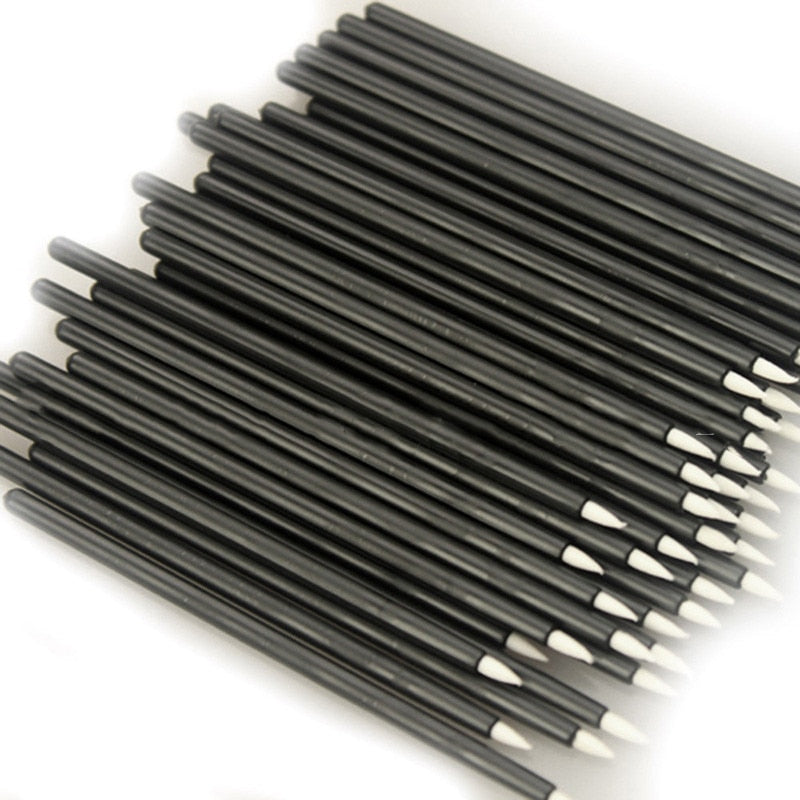 200pcs disposable round brushes with black pens and white tapered tips