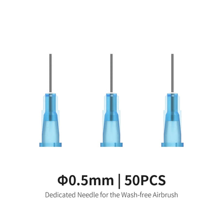 50 DSPIAE wash-free airbrush replacement needles, 0.5mm, set of 50