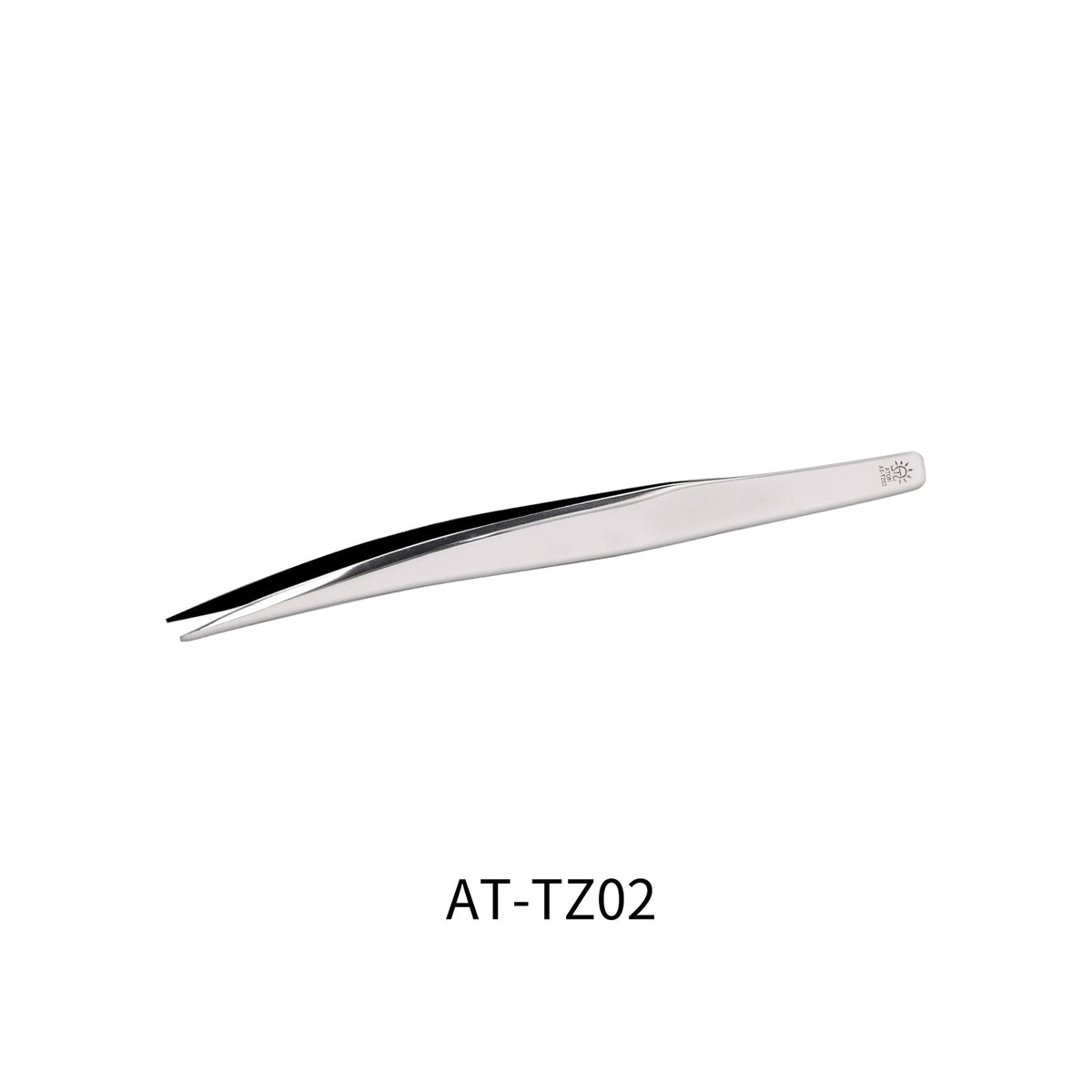 Dspiae anti-static stainless steel tweezers with curved black-tipped ends