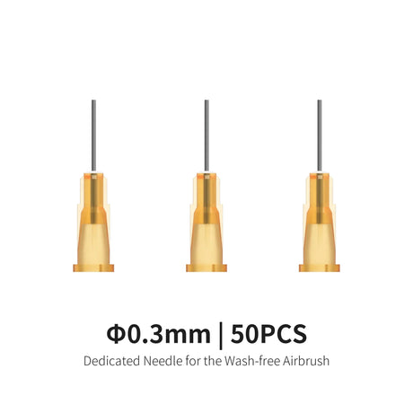 Three 0.3mm DSPiae wash-free airbrush replacement needles