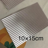 Silver corrugated metal sheet, 10x15cm, from 3pcs 100x150mm set