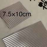 5pcs 75x100mm corrugated metal sheets, silver strips 7.5x10cm