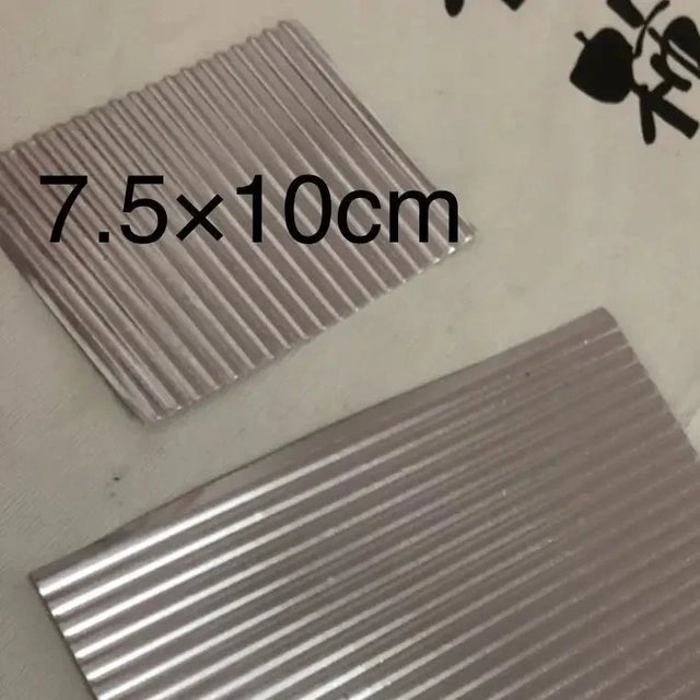 5pcs 75x100mm corrugated metal sheets, silver strips 7.5x10cm