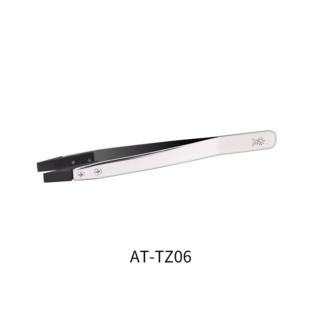Dspiae anti-static stainless steel tweezers with silver tips, black jaws