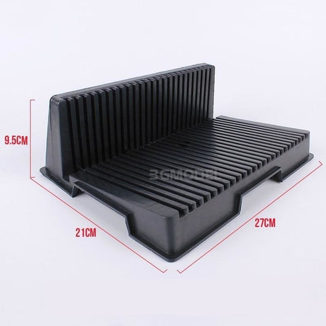 Black plastic sprue holder for scale modeling, 27cm x 21cm x 9.5cm ribbed radiator