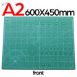 A2 green self-healing cutting mat with grid lines and guides