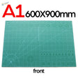 A1 green self-healing cutting mat with grid pattern