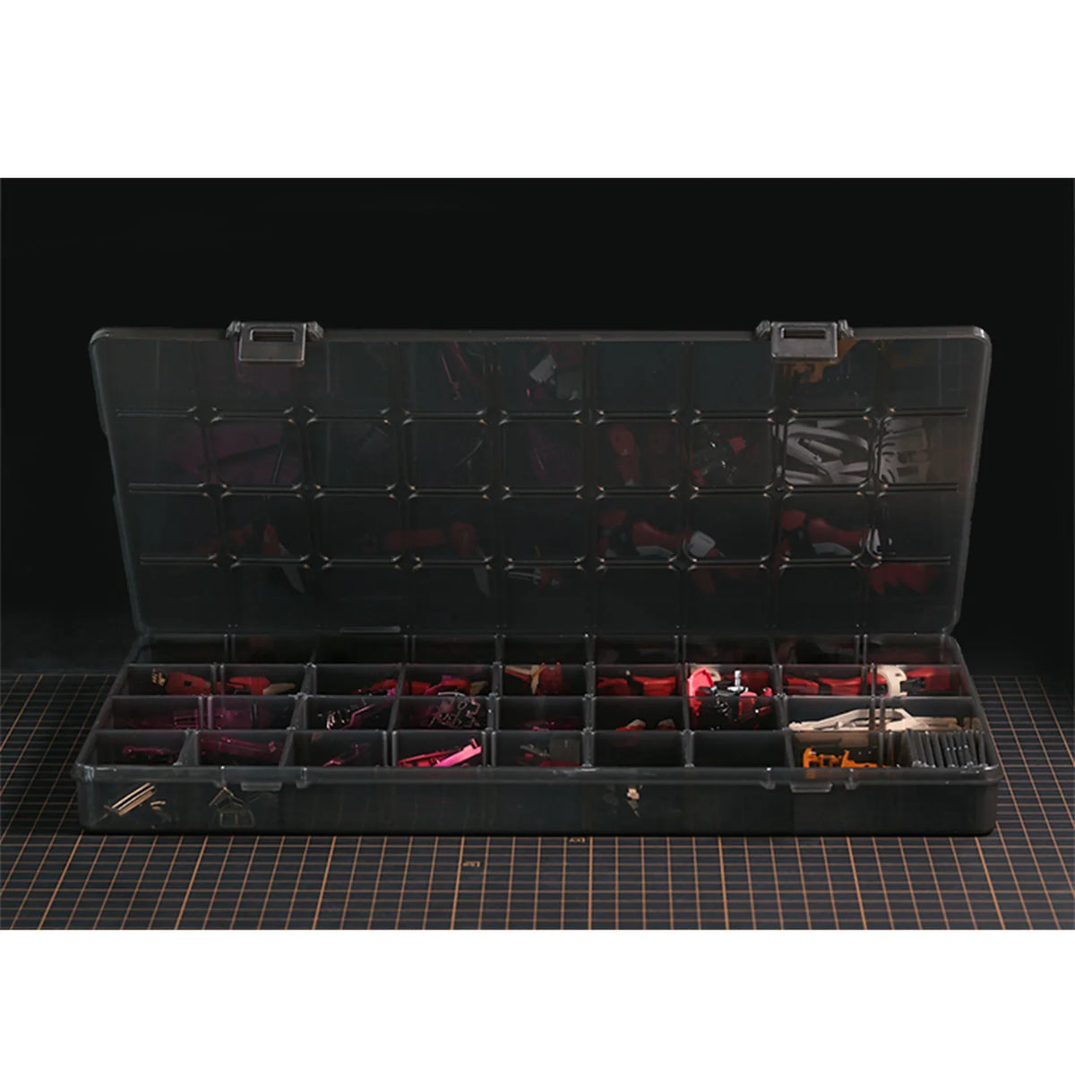 DSPIAE 36 spaces modular storage box with transparent compartments for tools