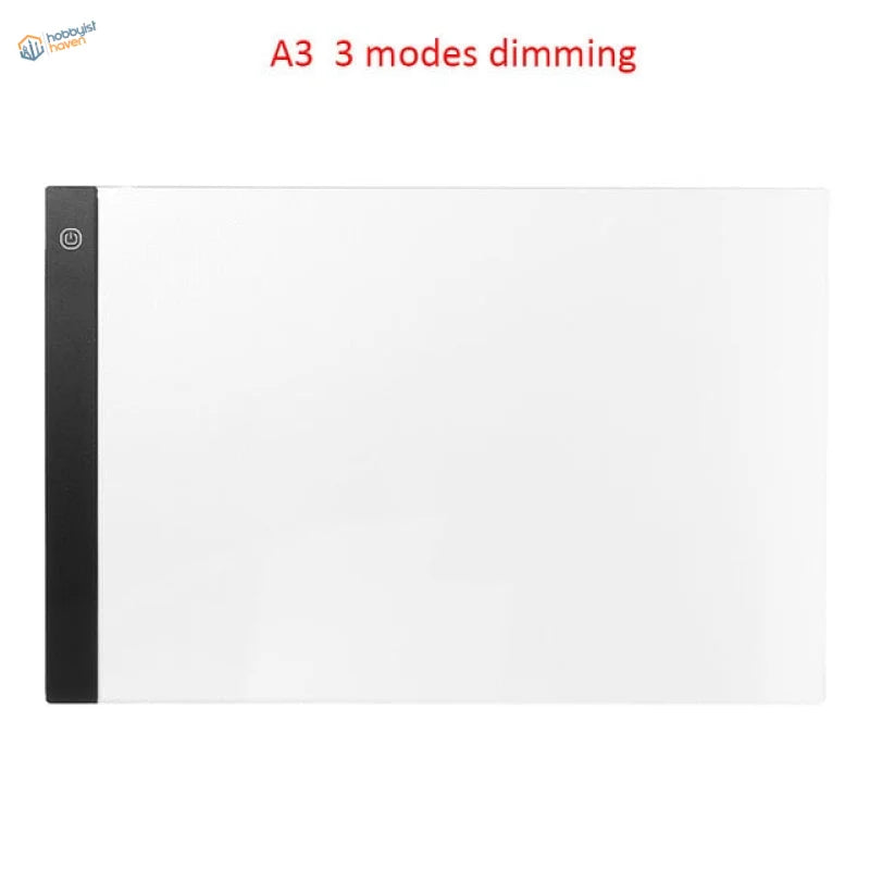 A3 LED drawing board with black frame, white light, 3 dimming modes