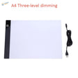 A4 LED drawing board white backlit table with black panel USB cable