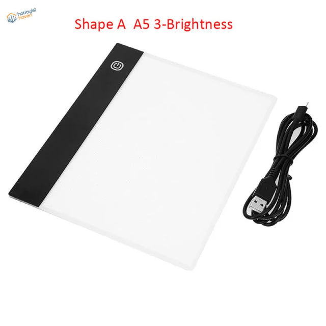 Sleek black USB LED drawing board light with power button for A3 A4 A5