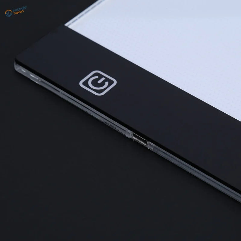 Black glossy LED drawing board A3 A4 A5 with white power button and USB port