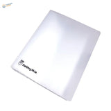 White translucent A5/A6 decal storage book with Hebbymie logo