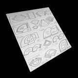 Silver plastic mask cutting stencil for vehicle windows and windshield wipers