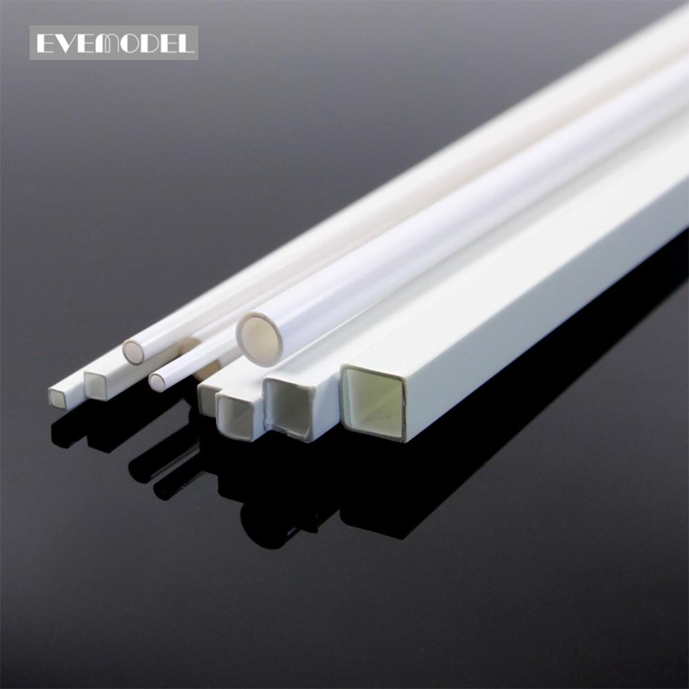 48pcs styrene round and square rods for scale modeling, white plastic profiles