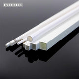 48pcs styrene round and square rods for scale modeling, white plastic profiles