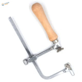 Adjustable wire saw with handcrafted wooden handle silver metal frame and medium-tooth blades rated kit includes 12 blades