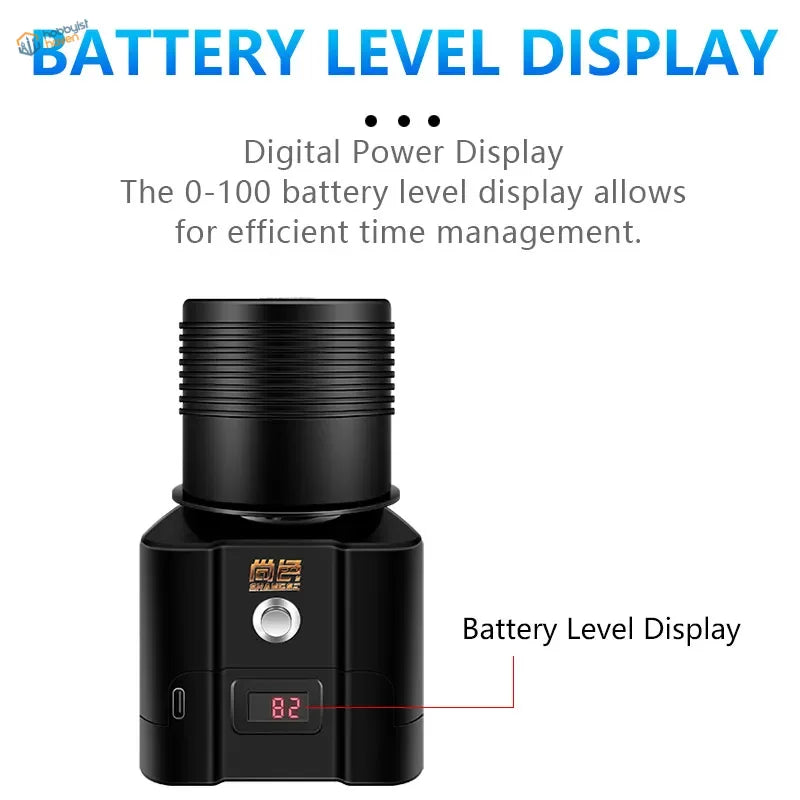Advanced cordless paint shaker battery display showing 82% level