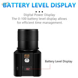 Advanced cordless paint shaker battery display showing 82% level