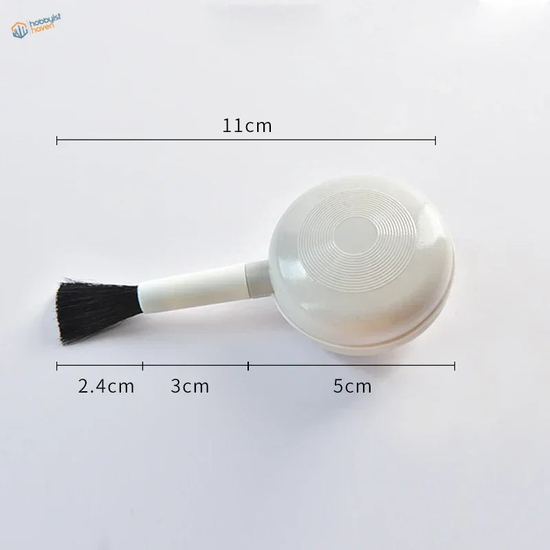 White soft brush with black bristles for air dust blower scale models