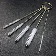 Airbrush cleaning brush kit: 5 stainless steel brushes on key ring