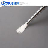 Ustar silver-handled airbrush cleaning brush with soft white bristles