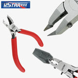 Red-handled angled head side cutter for scale modeling tools