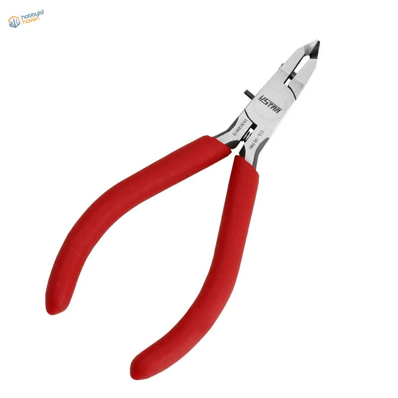 Red-handled angled head ustar nail clipper for scale modeling tools