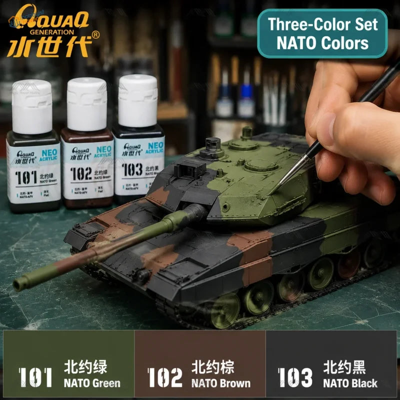 AquaQ NATO Tri-Color Paint Set (3x10ml)