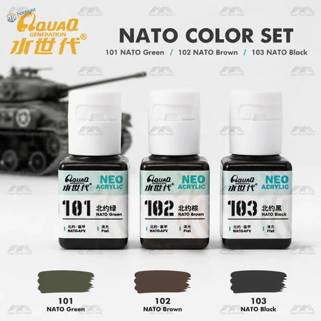 Set di Vernici Tri-Color NATO AquaQ (3x10ml)