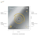 Silver stainless steel arcs circles cutting template with yellow guides