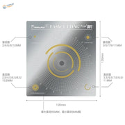 Silver stainless steel arcs circles cutting template with yellow guides