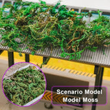 Green and brown textured artificial green moss for scale models dioramas