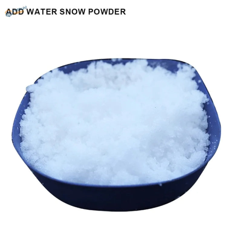 Blue bowl of artificial snow powder, 10g dry snow for scenery
