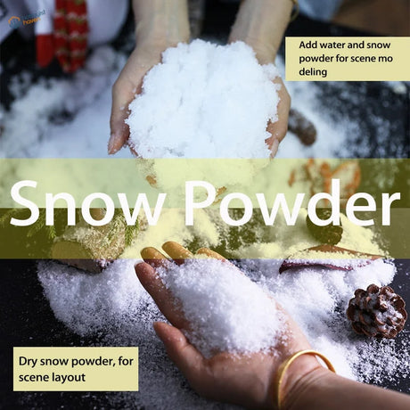 White fluffy artificial snow powder for scenery modeling 10g