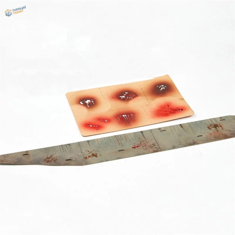 Assorted splashes effects stencil with realistic fake bloody wounds