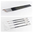 Premium sable brushes set of five with black handles and pointed bristles