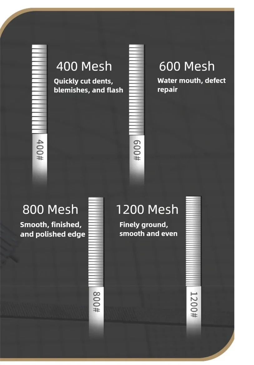 Silver metal sanding belts with varying mesh counts for precision finishing in ustar narrow flat polishing files
